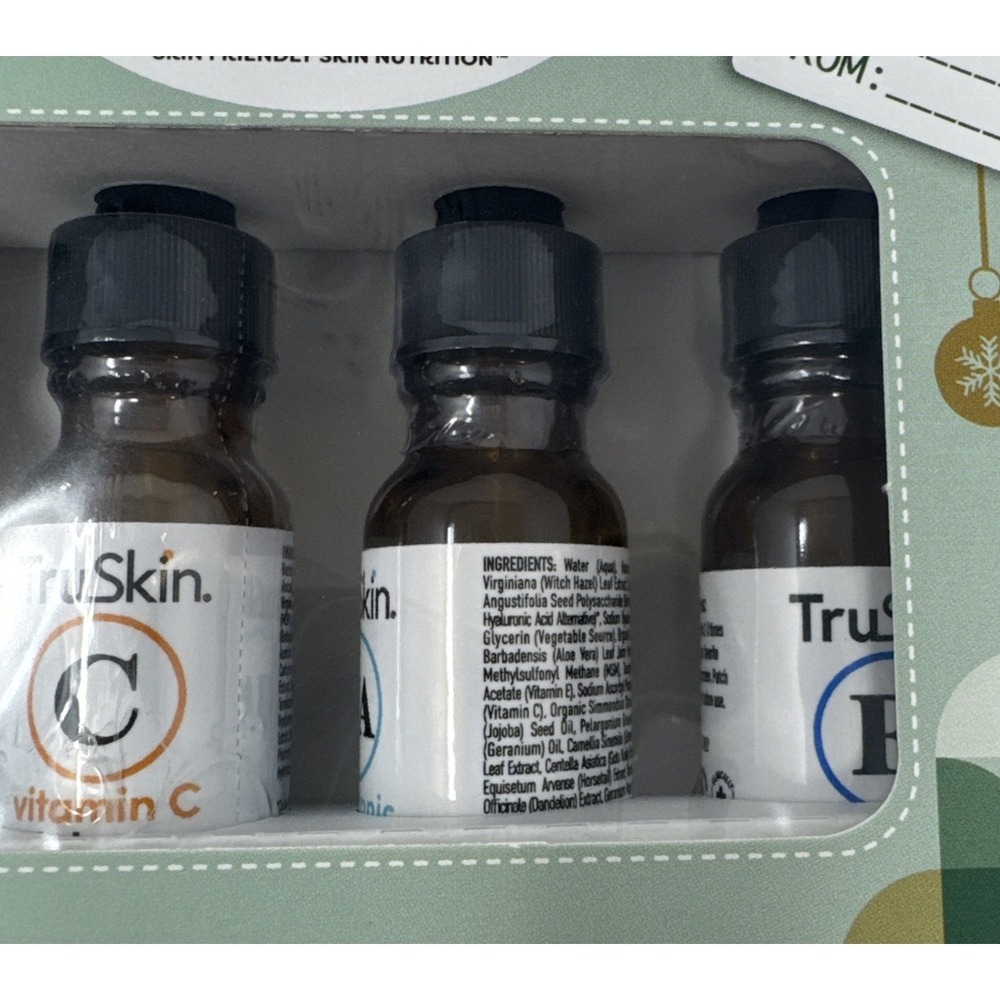 TruSkin Merry Bright Holiday Facial Serum Skincare Gift Set Retinol .4 fl oz ea. - Picture 3 of 6